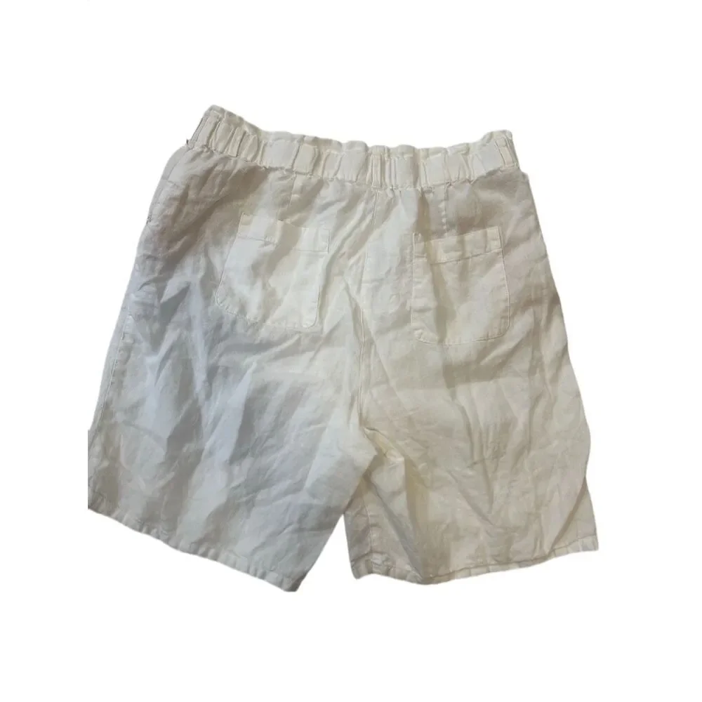 J. Jill White Love Linen Shorts Sz L